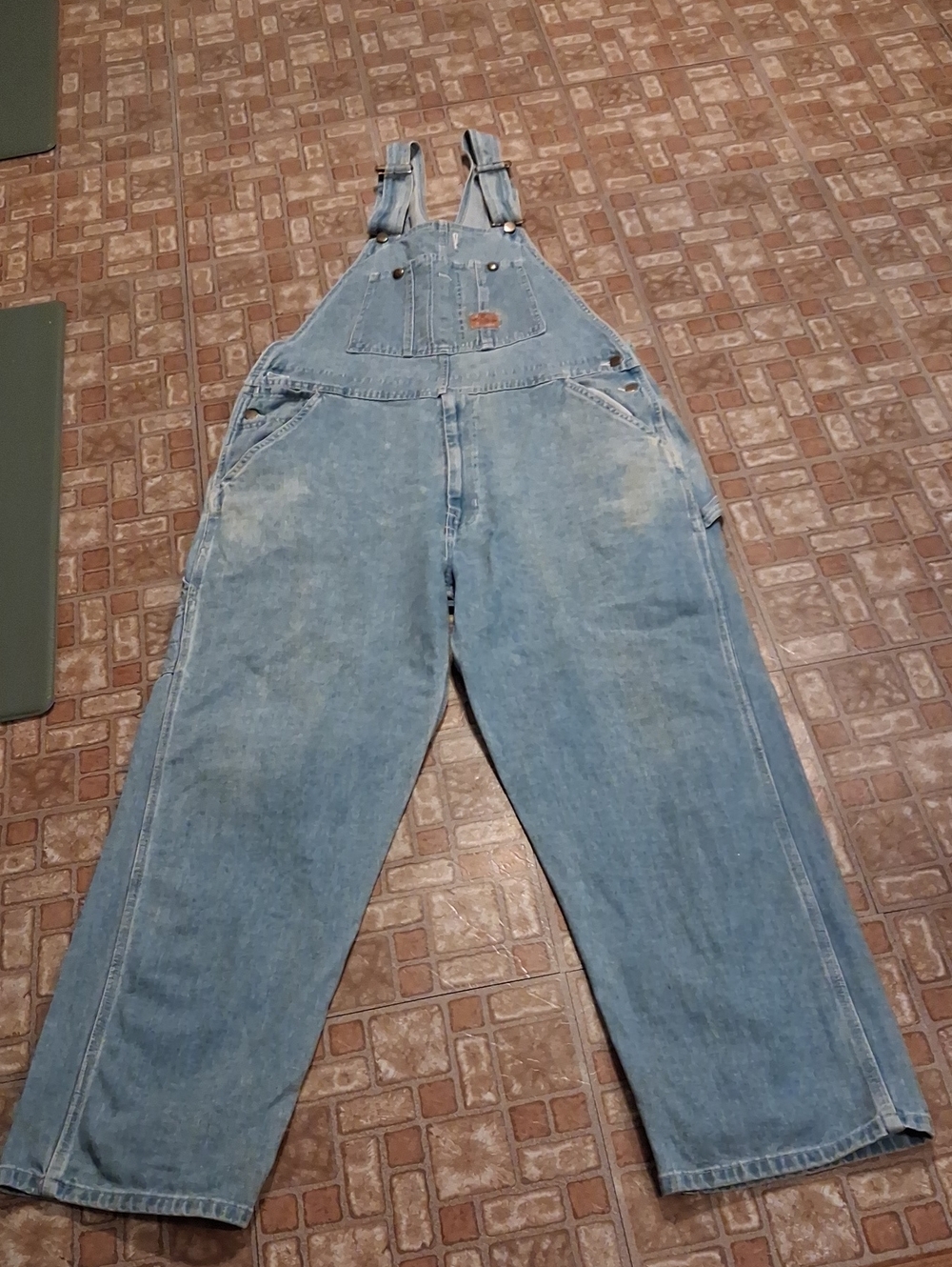 Walls Light Blue Relaxed Fit Denim Overalls 40x30